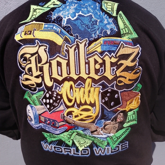 Pro Club 13oz Black Hoodie Rollerz Only Low Rider Club - Picture 3 of 7